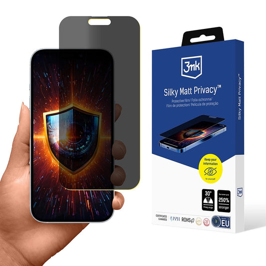 Schutzfolie Matte Privacy 3MK Silky für Apple iPhone 17 Pro Max, Kunststoff