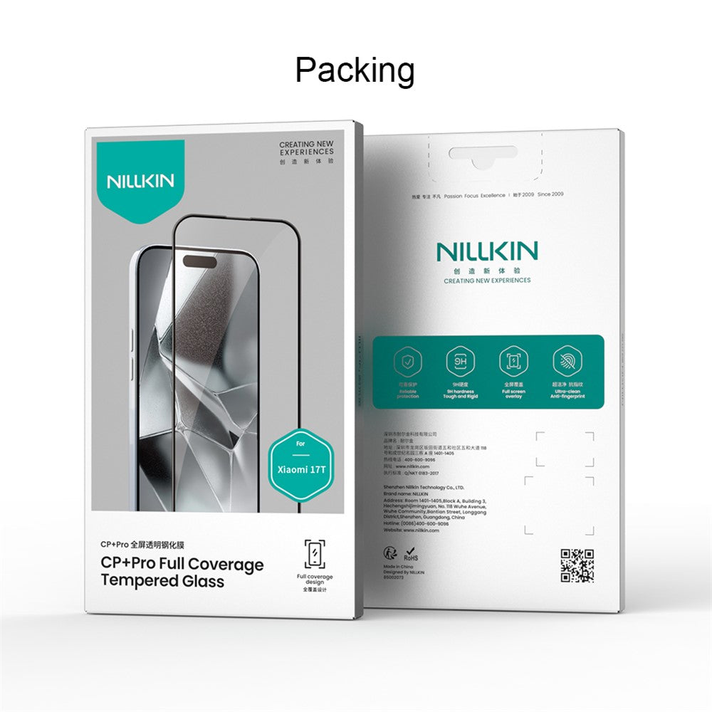 Nillkin CP+ Pro Displayschutzfolie für Apple iPhone 17e / 16e / 14 / 13 Pro / 13, gehärtetes Glas, Vollkleber, Schwarz