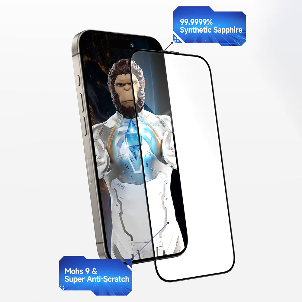 Schutzfolie Privacy Blueo Sapphire Applicator Pro für Apple iPhone 17 Air, Gehärtetes Glas, Vollkleber