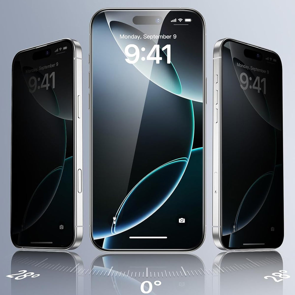 Schutzfolie Ecran Privacy ESR für Apple iPhone 17 Pro, Gehärtetes Glas, Vollverklebung, Set mit 3 Stück