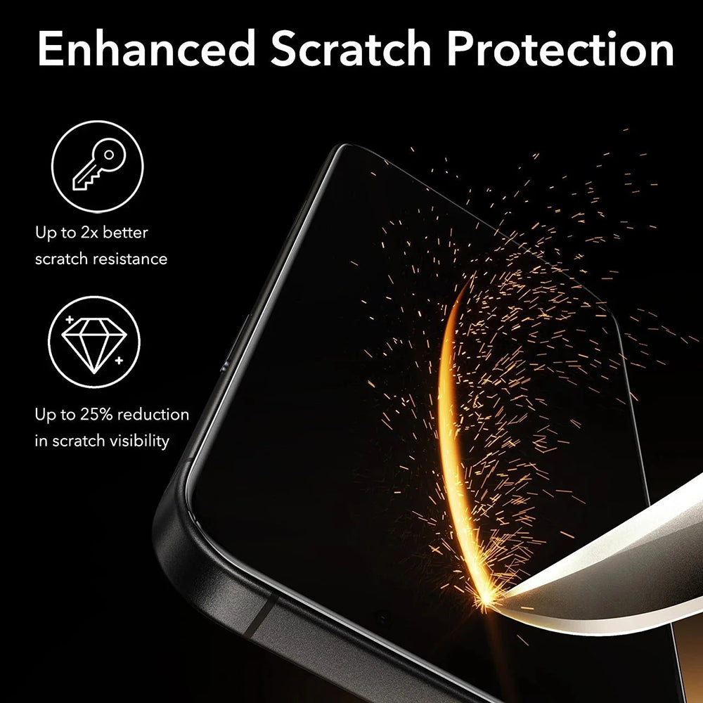 Schutzfolie Ecran Privacy ESR UltraFit Armorite Pro für Apple iPhone 17 / 16 Pro, Gehärtetes Glas, Full Glue, Set 3 Stück