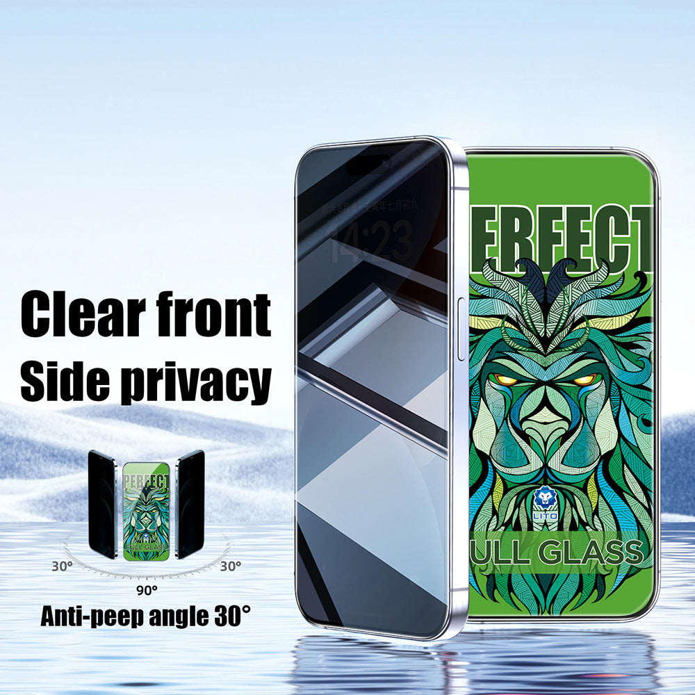 Schutzfolie Privacy Lito D+ Max Strong für Apple iPhone 17 / 16 Pro, gehärtetes Glas, Vollkleber