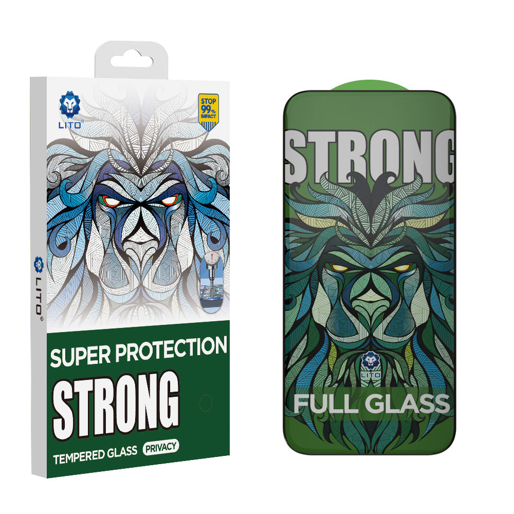 Schutzfolie Privacy Lito D+ Max Strong für Apple iPhone 17 / 16 Pro, gehärtetes Glas, Vollkleber