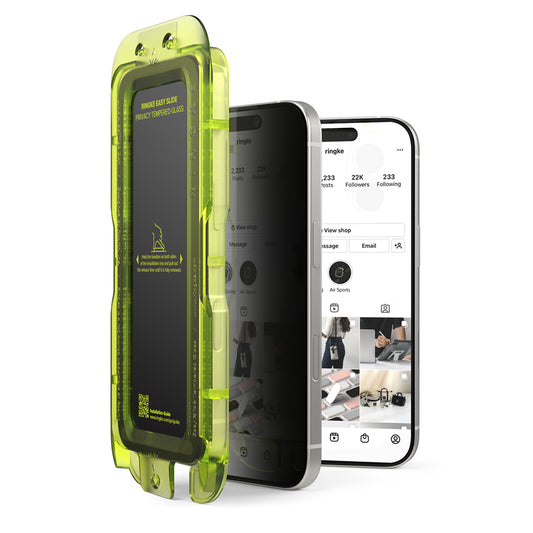 Privacy-Schutzfolie Ringke Easy Slide für Apple iPhone 17 Air, gehärtetes Glas, Full Glue, 2er-Set