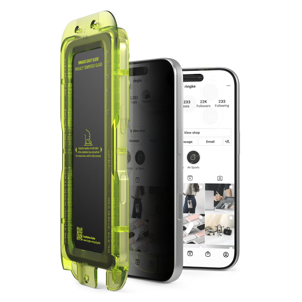 Privacy-Schutzfolie Ringke Easy Slide für Apple iPhone 18 Pro Max, gehärtetes Glas, Full Glue, 2er-Set