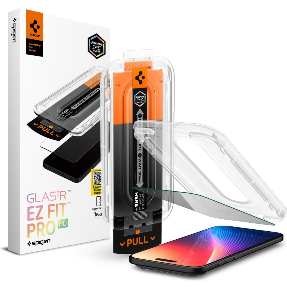 Schutzfolie Ecran Privacy Spigen GlastR EZ FIT Pro für Apple iPhone 17 Air, Gehärtetes Glas, Full Glue AGL09871