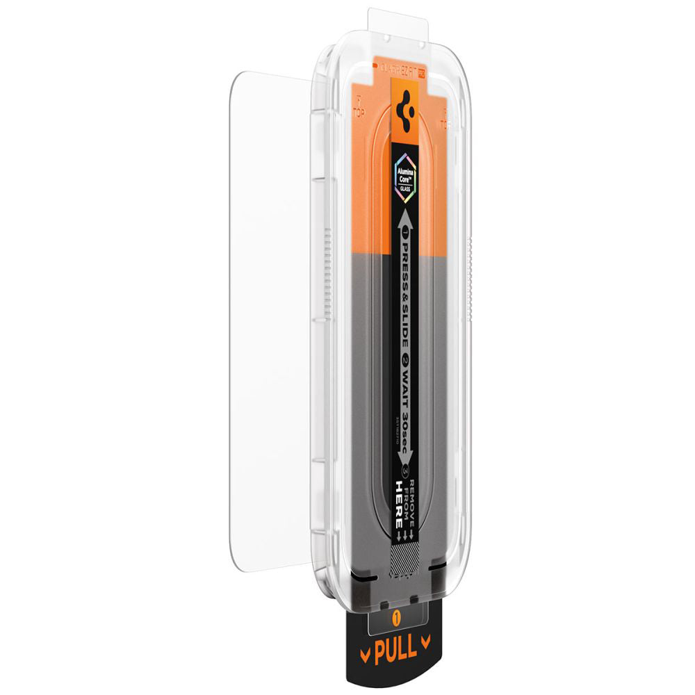 Schutzfolie Privacy Spigen GlastR EZ FIT Pro für Apple iPhone 17 Pro Max / 16 Pro Max, Gehärtetes Glas, Full Glue AGL10096