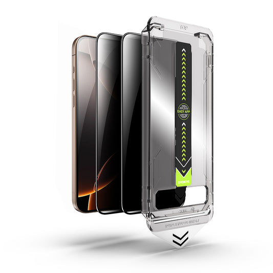 Schutzfolie Privacy Techsuit TitanGlass für Apple iPhone 17 Pro, gehärtetes Glas, Full Glue, Set mit 2 Stück.