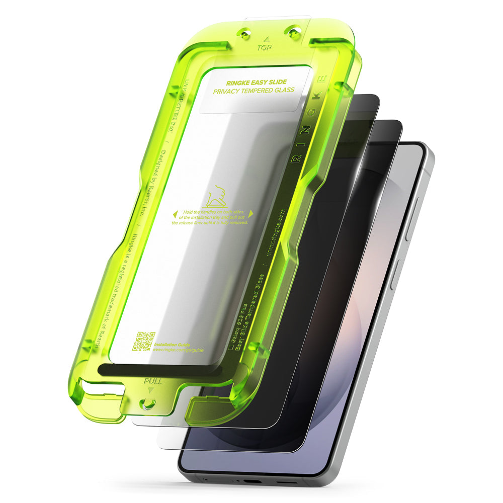 Schutzfolie Ringke Easy Slide für Samsung Galaxy S26 Plus S947, gehärtetes Glas, Vollkleber, Set mit 2 Stück, Schwarz