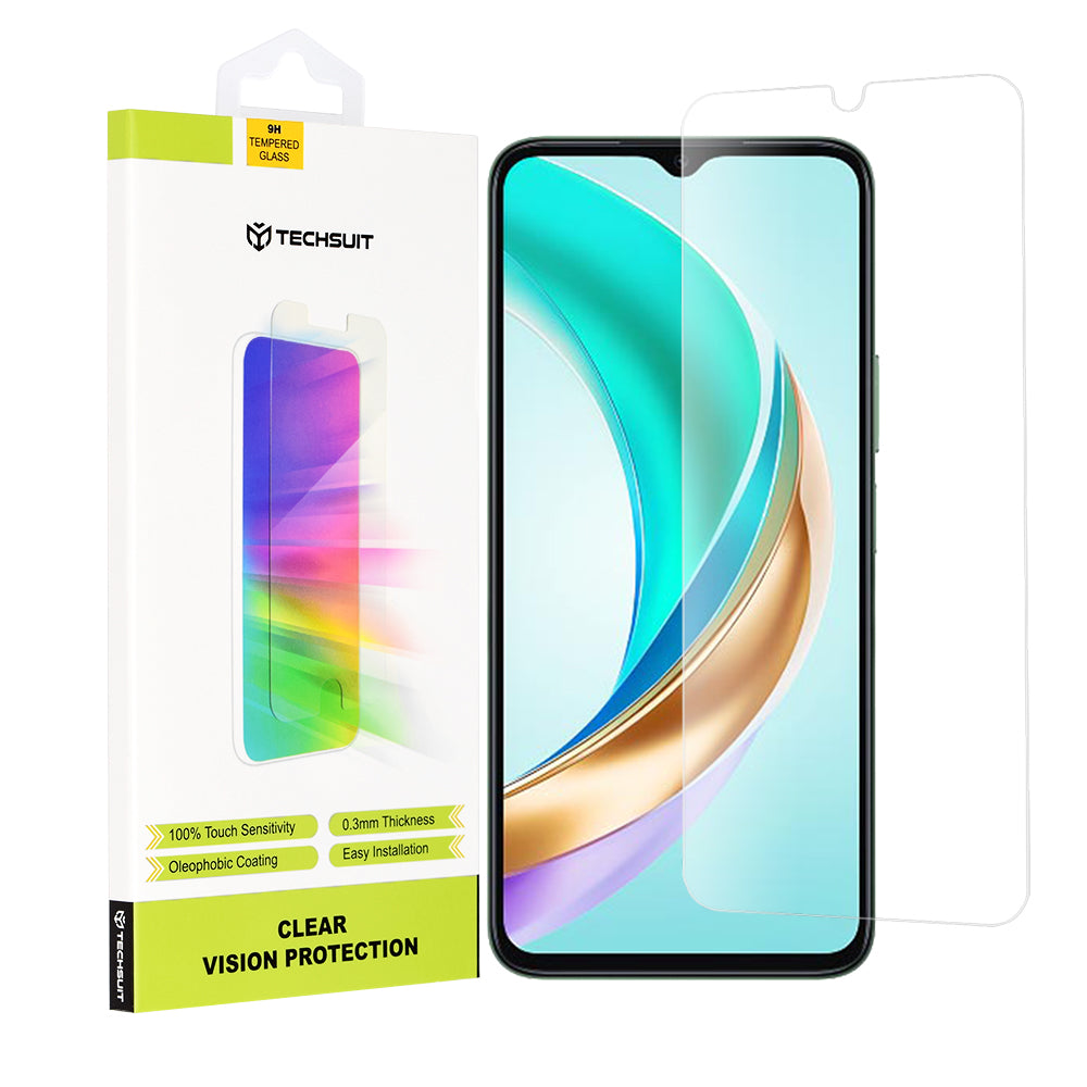 Schutzfolie Techsuit Clear Vision für Honor X6b, gehärtetes Glas, Full Glue
