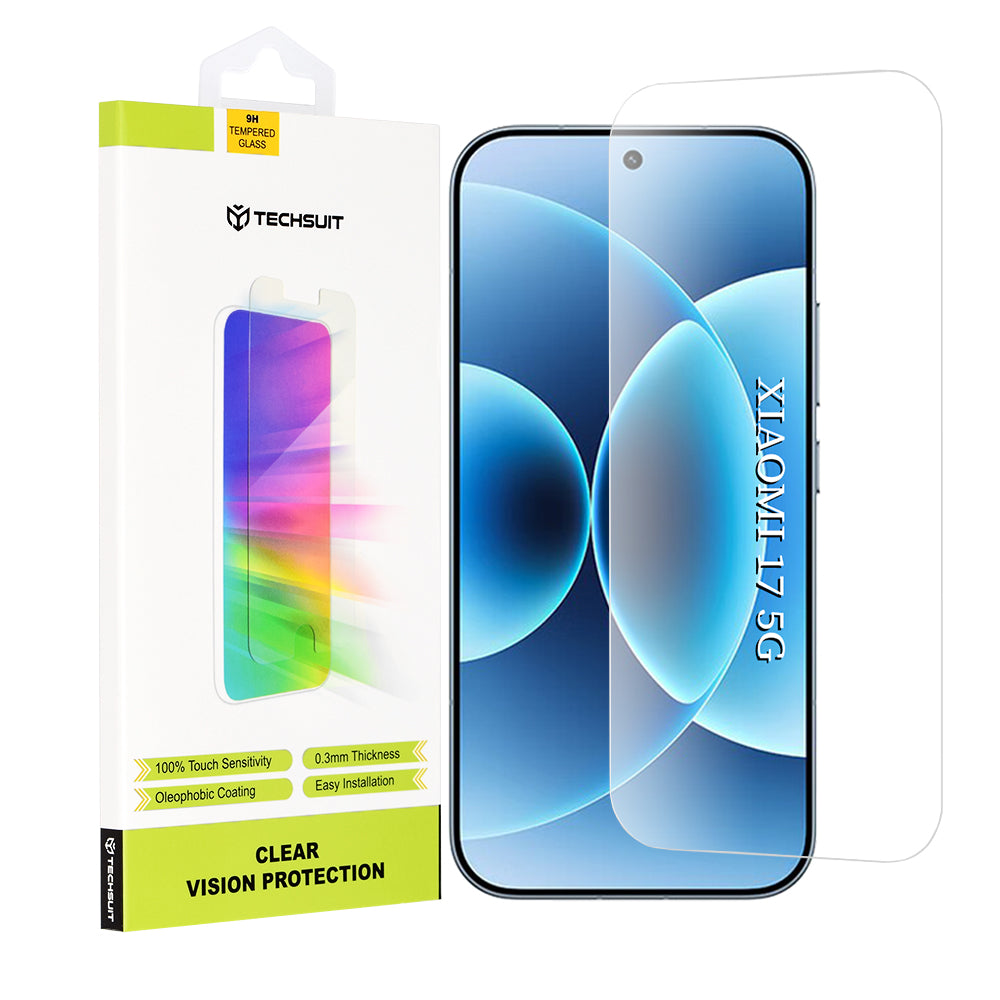 Schutzfolie Techsuit Clear Vision für Xiaomi 17, gehärtetes Glas, Full Glue