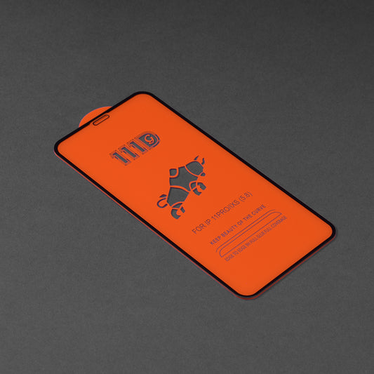 Techsuit Displayschutzfolie für Apple iPhone 11 Pro / XS / X, gehärtetes Glas, Full Glue, 111D, Schwarz