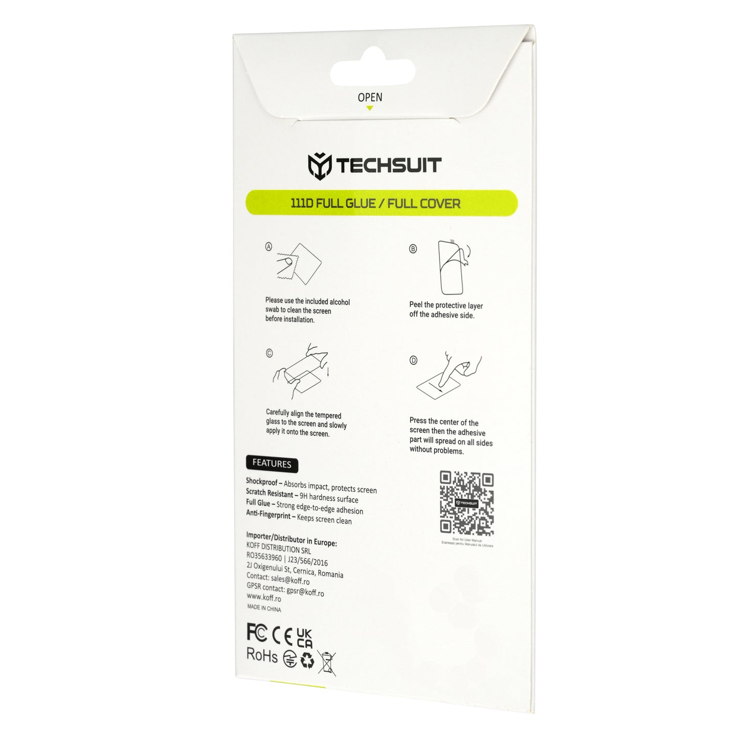 Techsuit Displayschutzfolie für Motorola Edge 70 Max, gehärtetes Glas, Full Glue, 111D, Schwarz