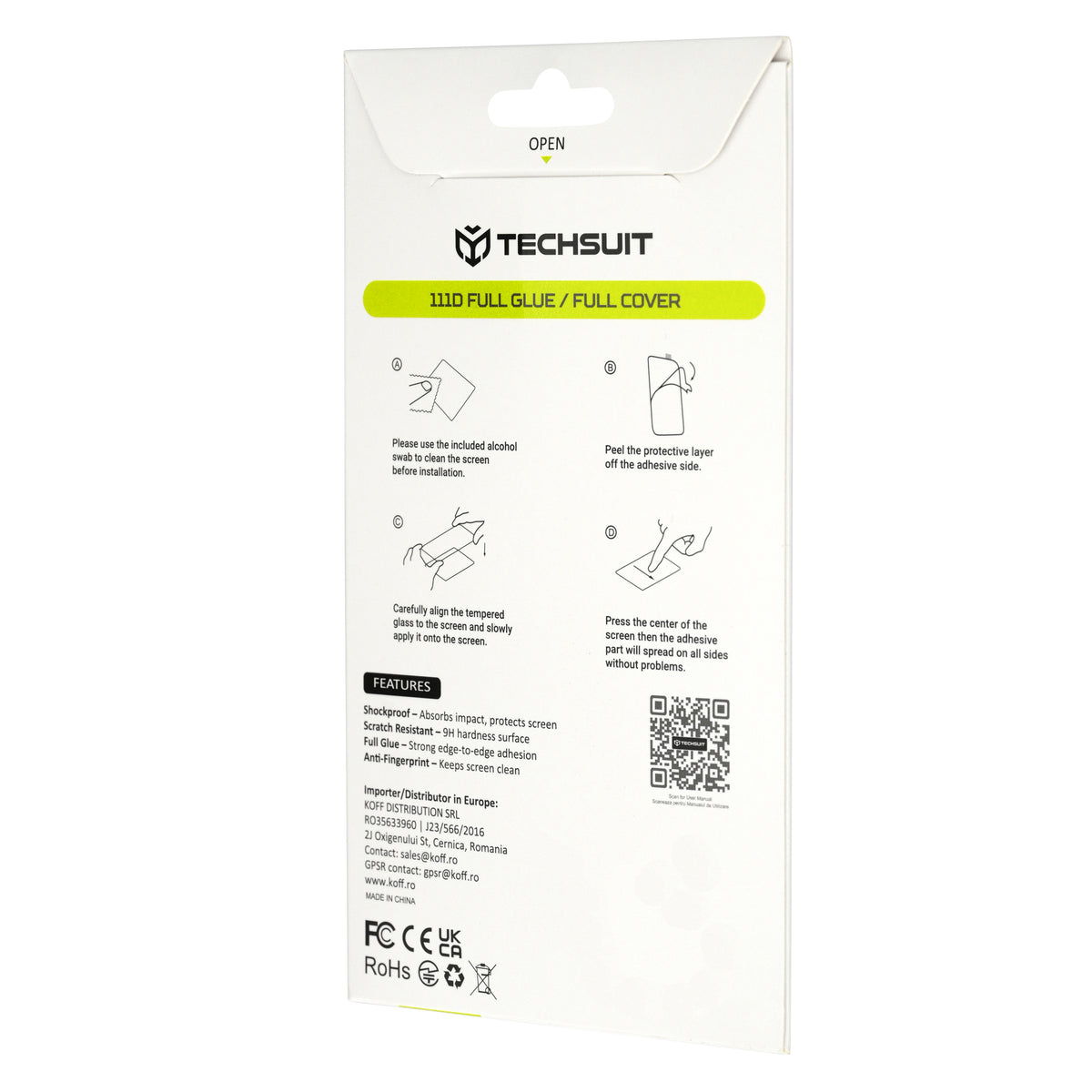 Techsuit Displayschutzfolie für Xiaomi Redmi 17 5G / 17 4G, gehärtetes Glas, Full Glue, 111D, Schwarz