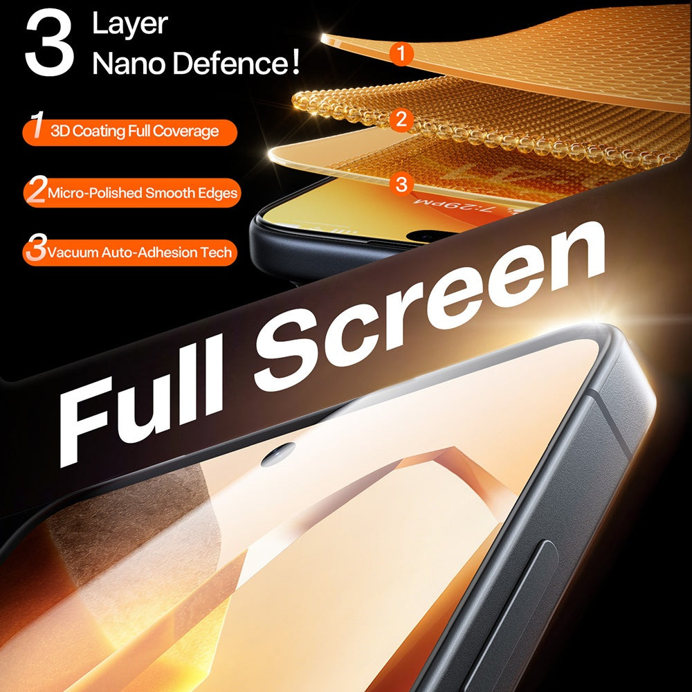 Schutzfolie Torras GlassGo Install Master für Samsung Galaxy S26 S942, gehärtetes Glas, Vollkleber, Transparent