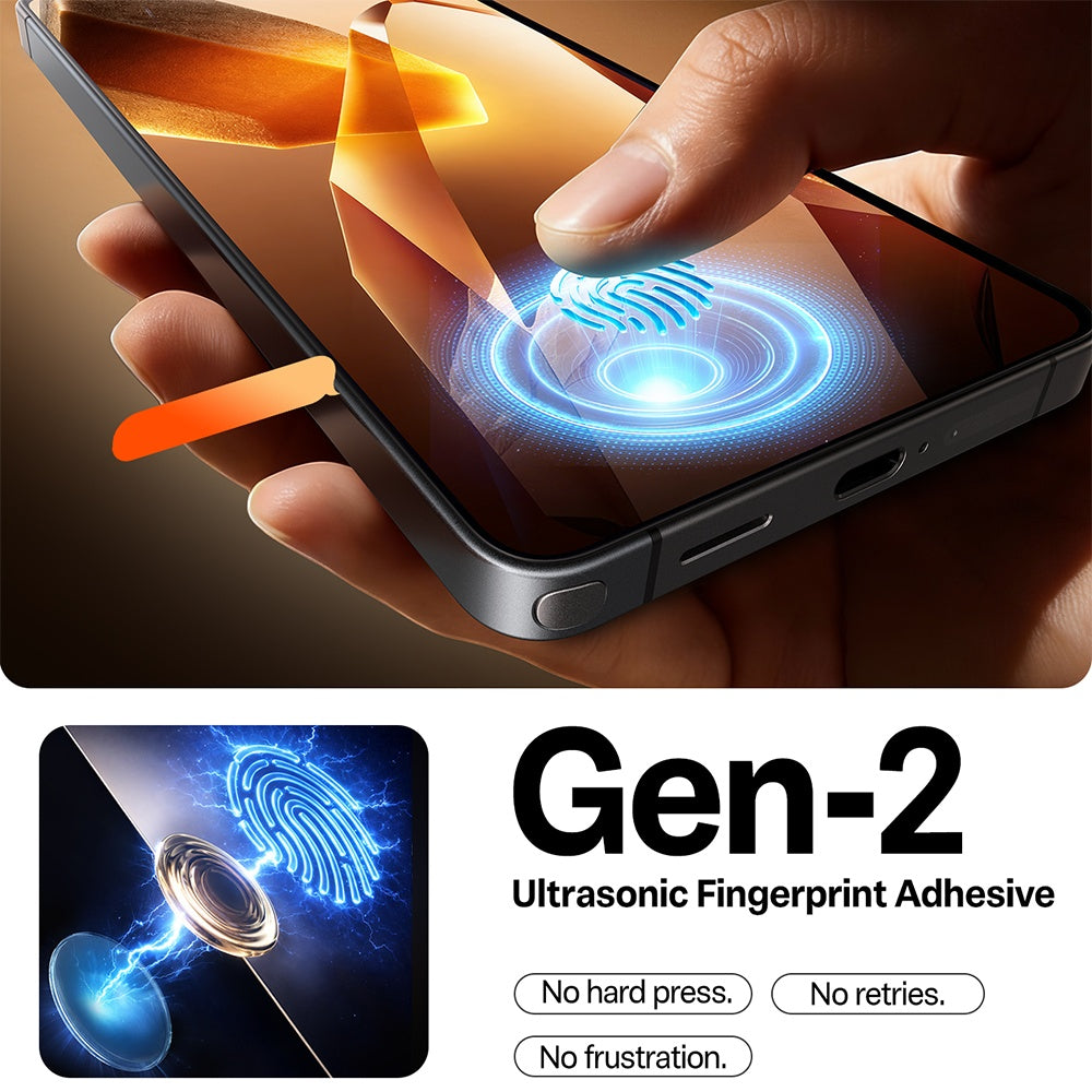 Schutzfolie Torras GlassGo Install Master für Samsung Galaxy S26 S942, gehärtetes Glas, Vollkleber, Transparent