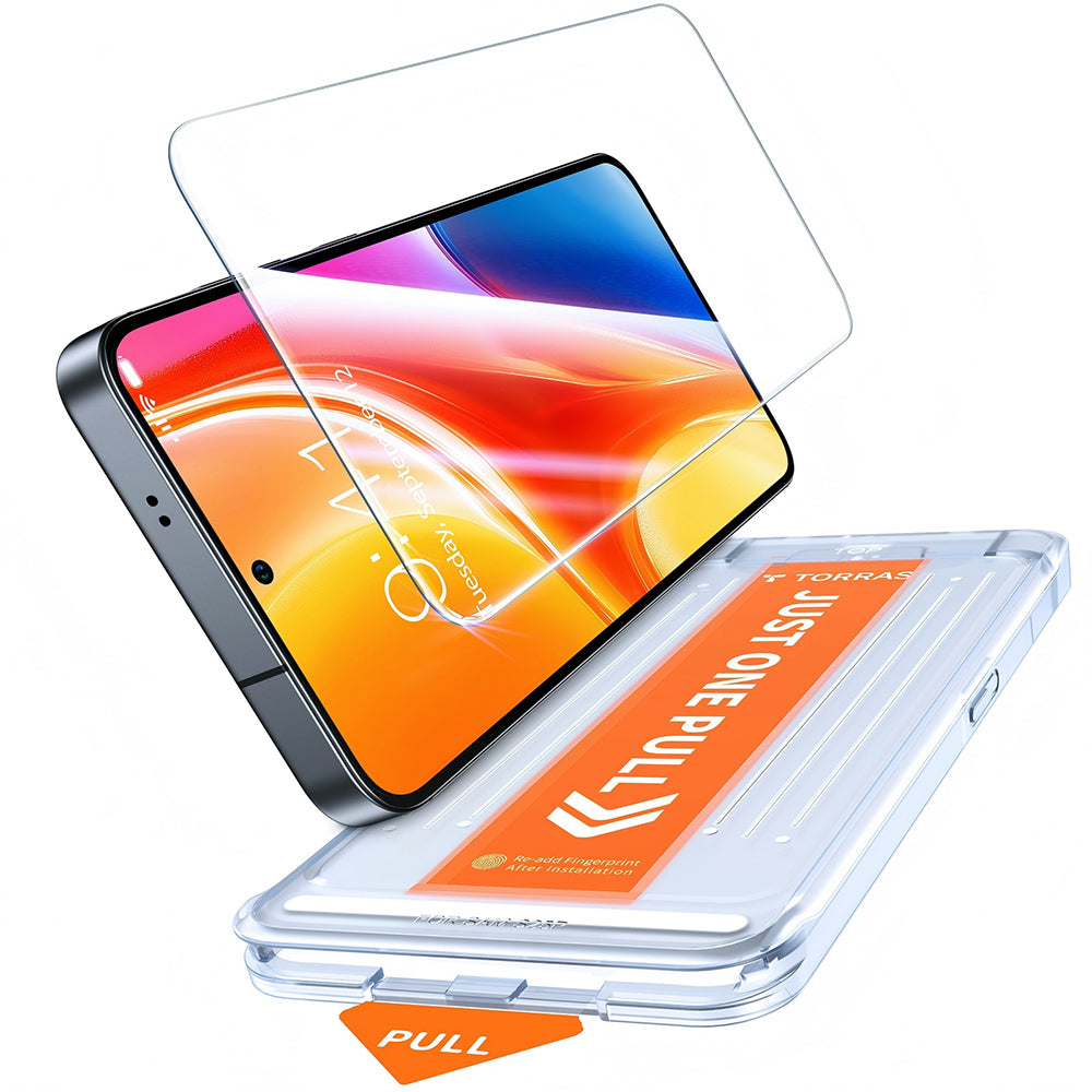 Schutzfolie Torras GlassGo Install Master für Samsung Galaxy S26 Ultra S948, gehärtetes Glas, Vollkleber, Transparent