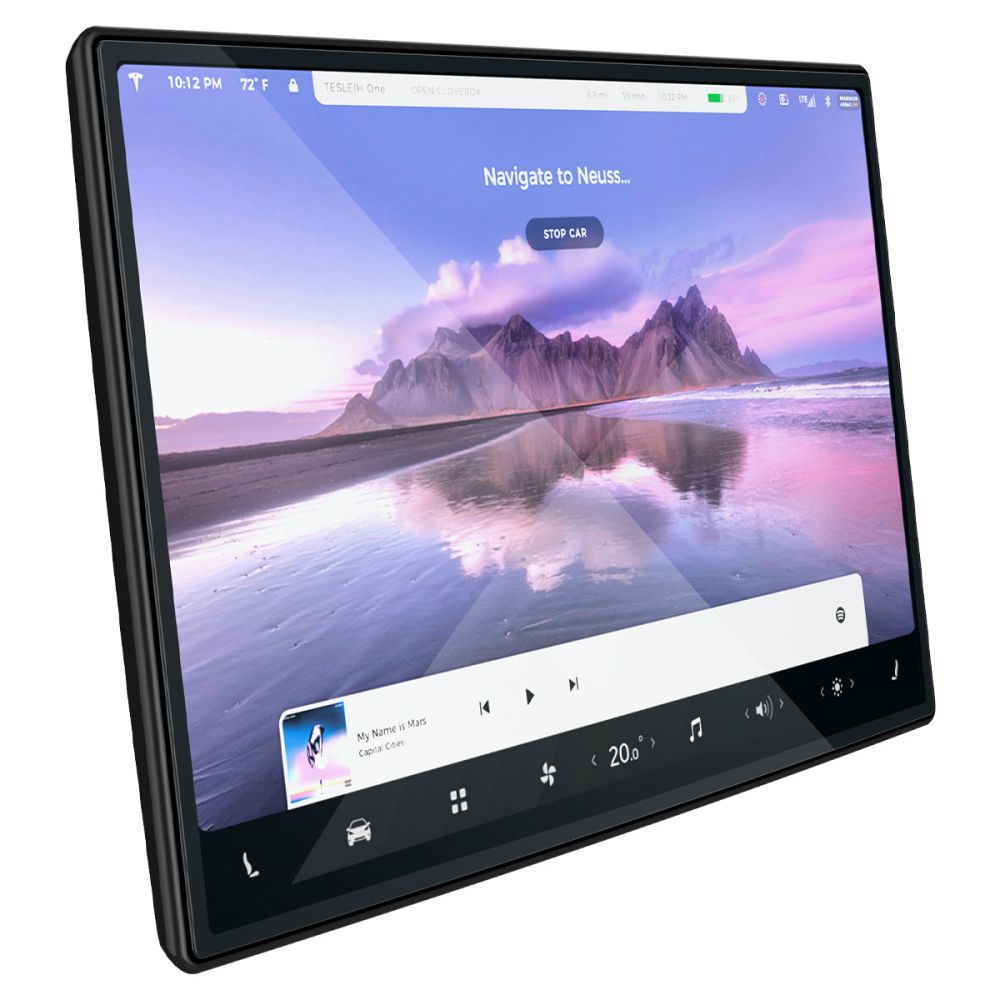 Spigen GlastR EZ FIT Schutzfolie für Tesla X / S Navigation (2022 - 2021), gehärtetes Glas, Schwarz AGL04688