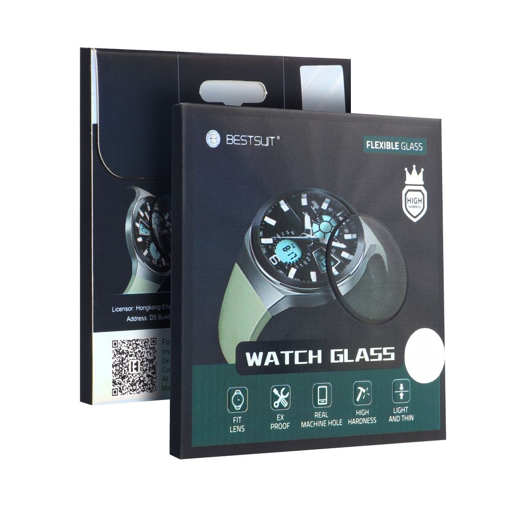 Bestsuit Schutzfolie für Huawei Watch 4 Pro, flexibles Glas, schwarz