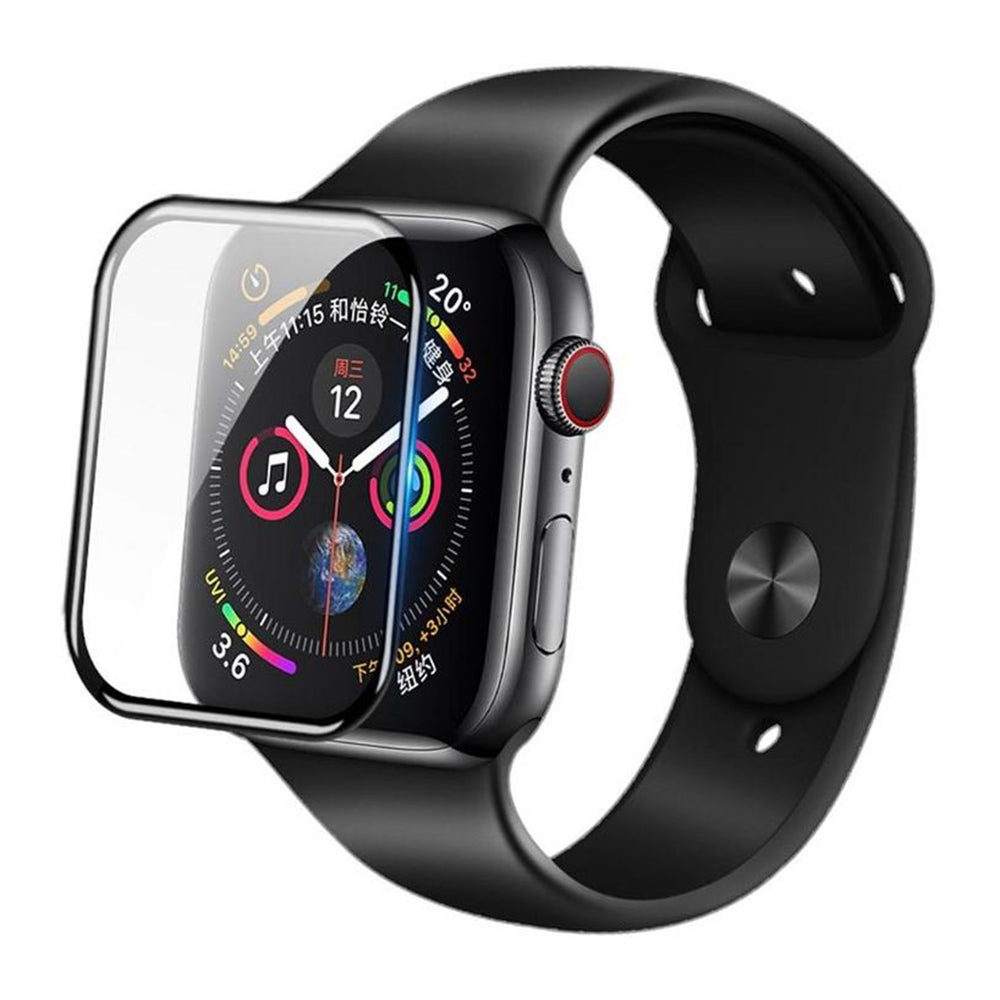 Blueo High Molecule Schutzfolie für Apple Watch 8 / 7 41mm Serie, gehärtetes Glas, schwarz