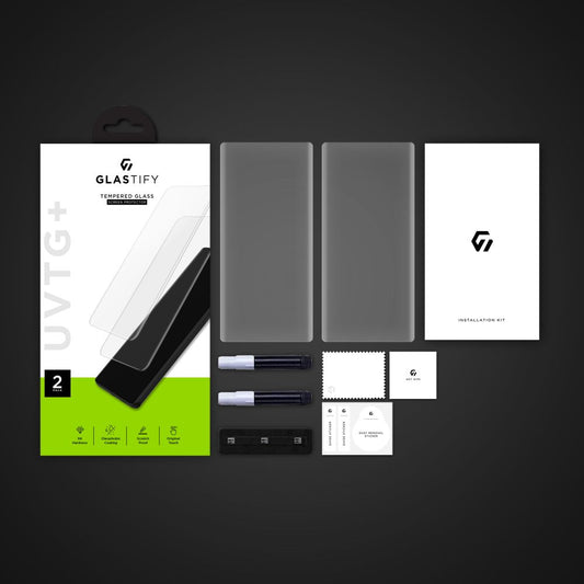 Displayschutzfolie GLASTIFY UVTG+ für Samsung Galaxy S23 Ultra S918, Glas, UV-Kleber, Set 2 Stück