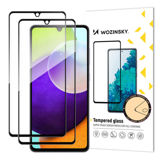 WZK Displayschutzfolie für Samsung Galaxy A33 5G A336, abgeschirmtes Glas, Vollverklebung, Set 2 Stück, Case Friendly, Schwarz