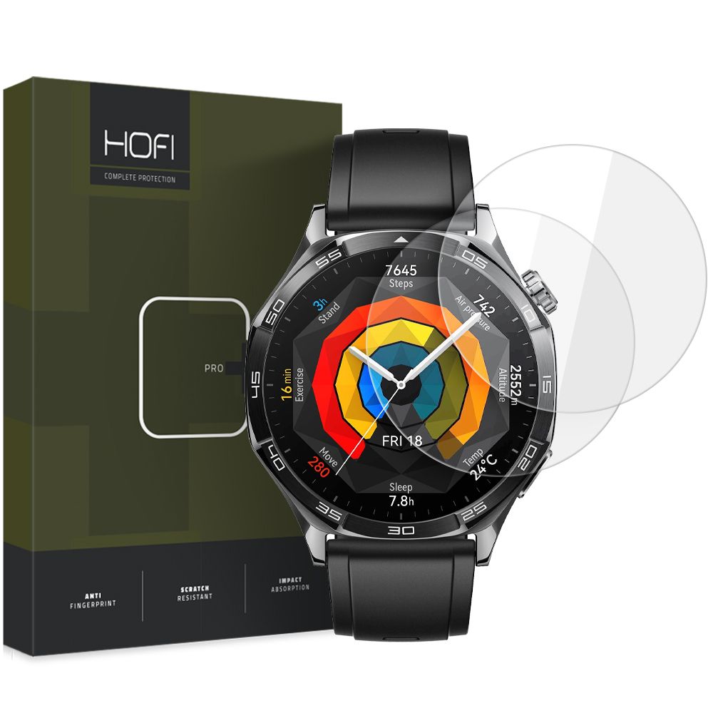 Schutzfolie HOFI Glass PRO+ für Huawei Watch GT 5 46mm, Set 2 Stück, Gehärtetes Glas