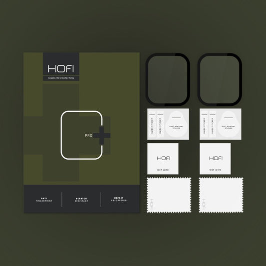 Schutzfolie HOFI Hybrid PRO+ für Apple Watch 41mm Series, 2er Set, Kunststoff, Schwarz