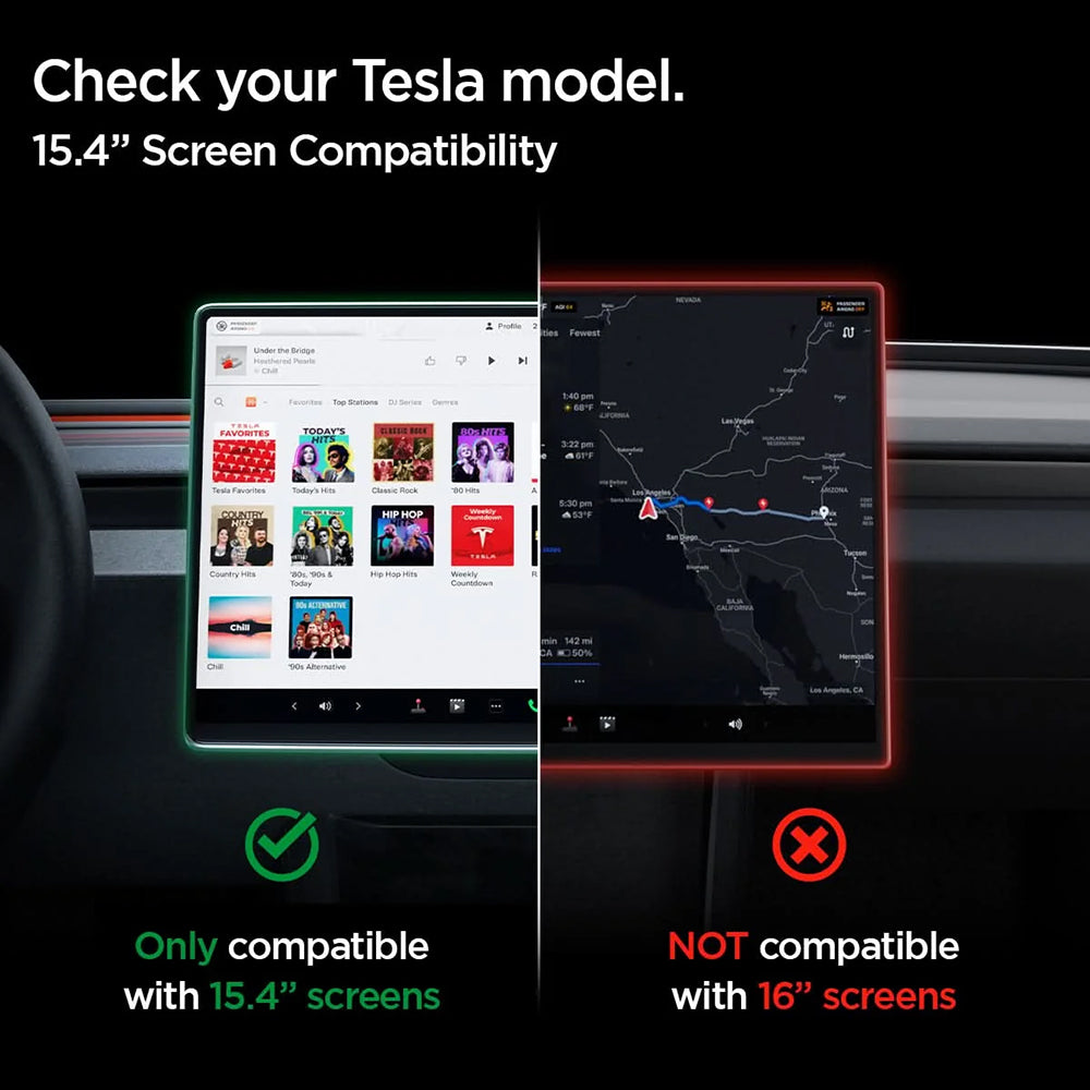 Spigen GlastR EZ FIT Schutzfolie für Tesla Y Navigation (2026 / 2025) / 3 (2026 / 2025 / 2024), Gehärtetes Glas AGL10654