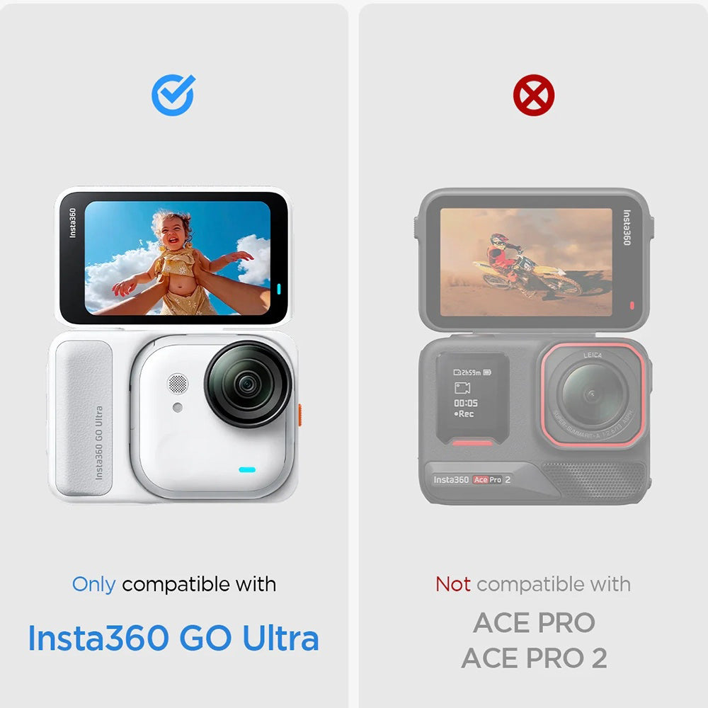 Schutzfolie Spigen GlastR Slim für Insta360 Go Ultra, gehärtetes Glas, Set 2 Stück AGL11171