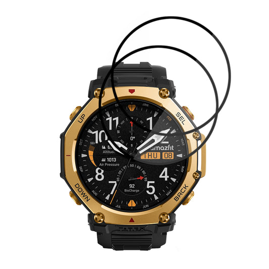 Schutzfolie Techsuit Nano Flex für Amazfit T-Rex 3 Pro 48mm, Set 2 Stück, Kunststoff, Schwarz