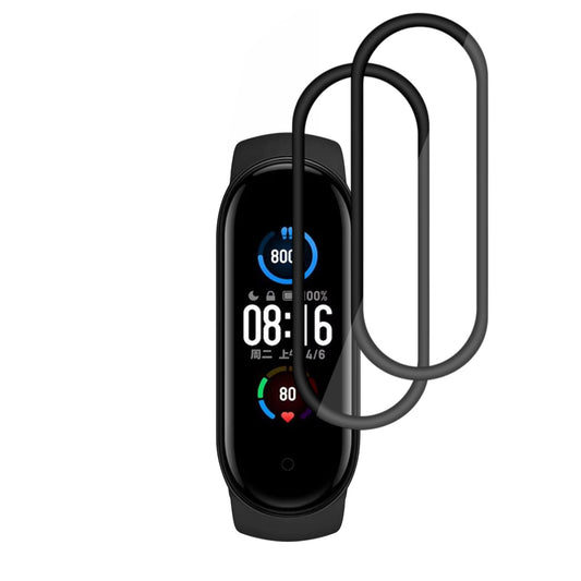 Schutzfolie Techsuit Nano Flex für Xiaomi Smart Band 6 / 5, Set mit 2 Stück, Kunststoff, Schwarz