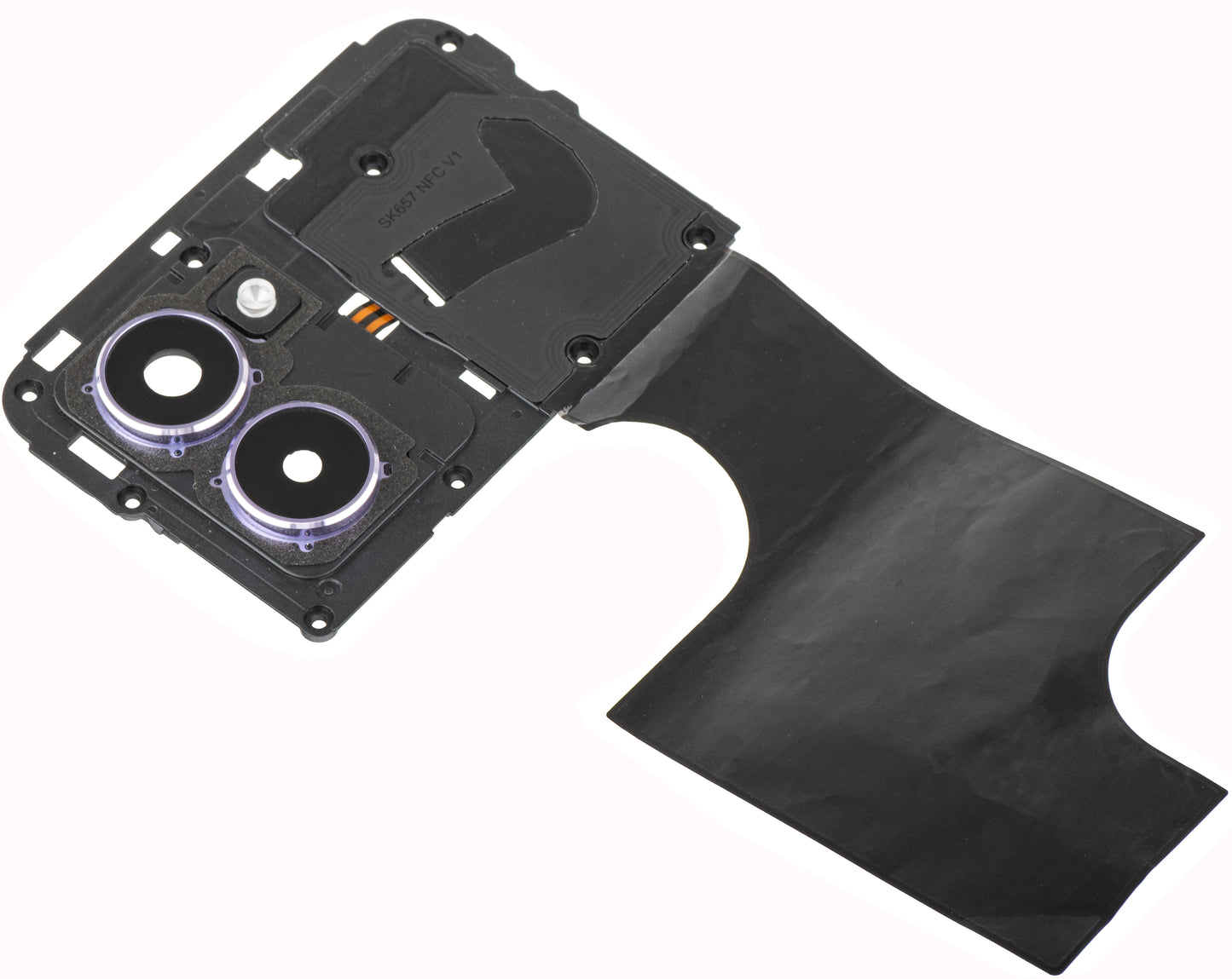 Rear Camera Glass - Flash - Inner Frame - NFC Antenna HMD Pulse Pro, with Frame, Twilight Purple (Twilight Purple), Service Pack 286954416