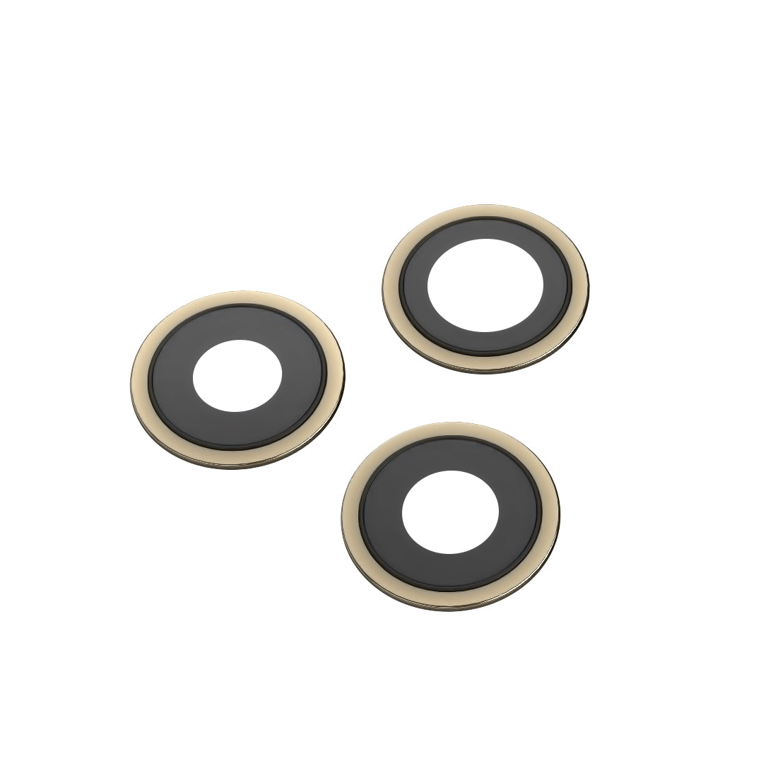 Rückkamera Glas Apple iPhone 12 Pro, Wide + UltraWide + Telephoto, mit Rahmen, Gold