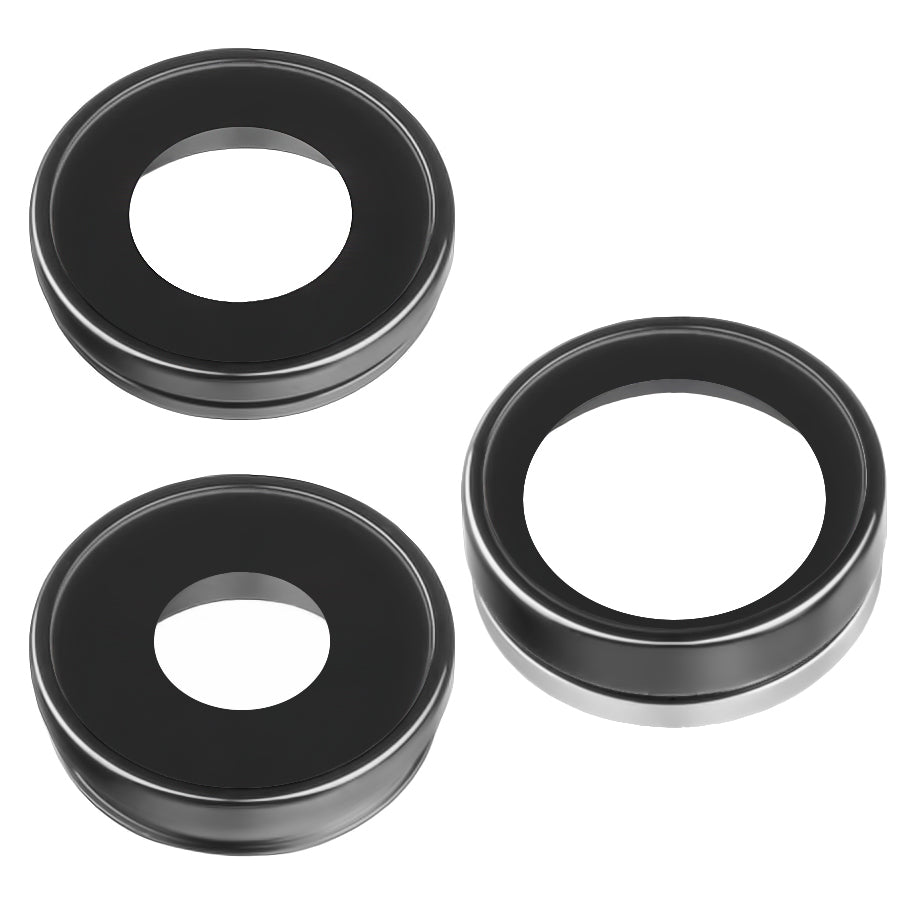 Rückseitiges Kameraglas Apple iPhone 13 Pro Max / 13 Pro, Weitwinkel + Ultraweitwinkel + Teleobjektiv, mit Rahmen (intern), Schwarz