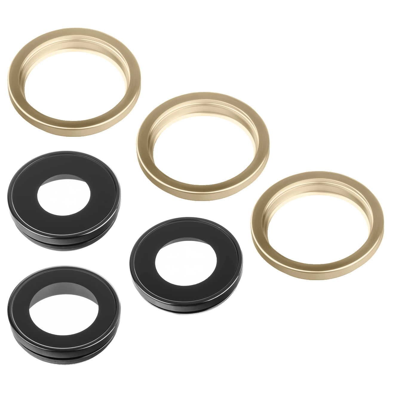 Rückkamera Glas Apple iPhone 12 Pro, Wide + UltraWide + Telephoto, mit Rahmen, Gold