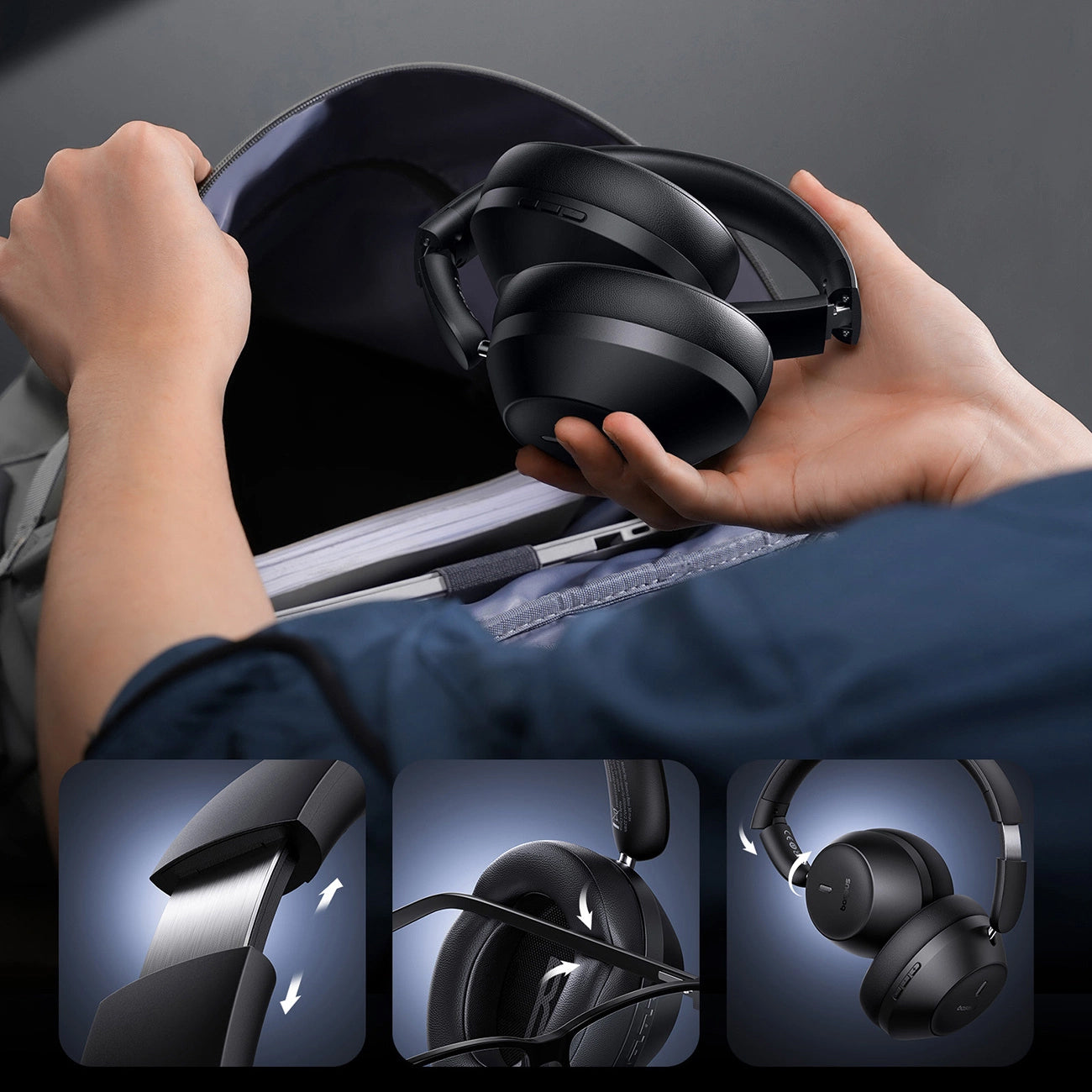 Handsfree Bluetooth Baseus Bass 30 Max, A2DP, Schwarz A00070700121-00