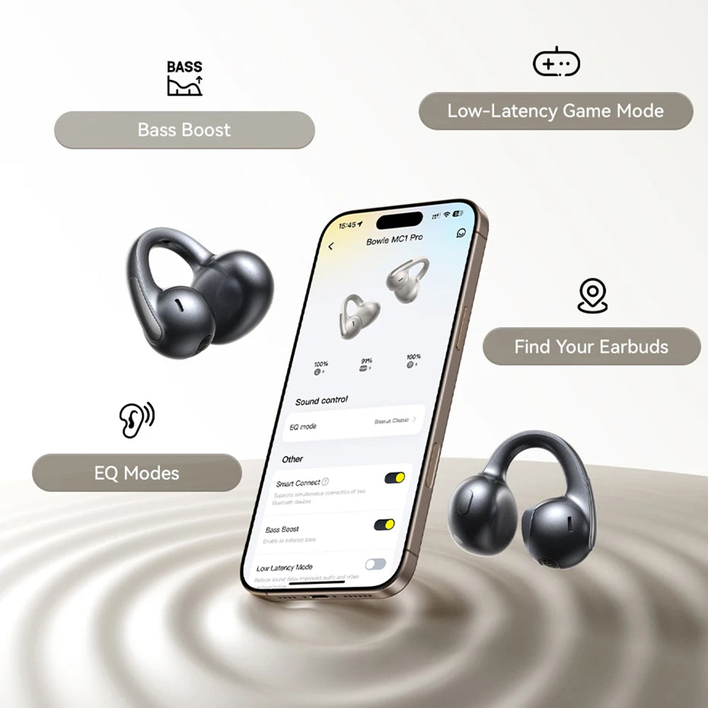 Handsfree Bluetooth Baseus Bowie MC1 Pro, TWS, MultiPoint, Schwarz A0102503