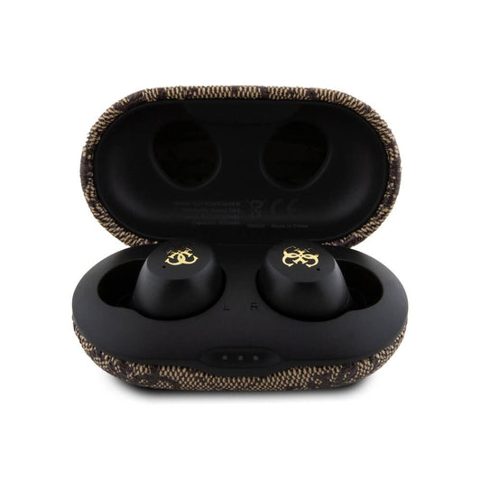 Handsfree Bluetooth Guess 4G Metal, TWS, Braun