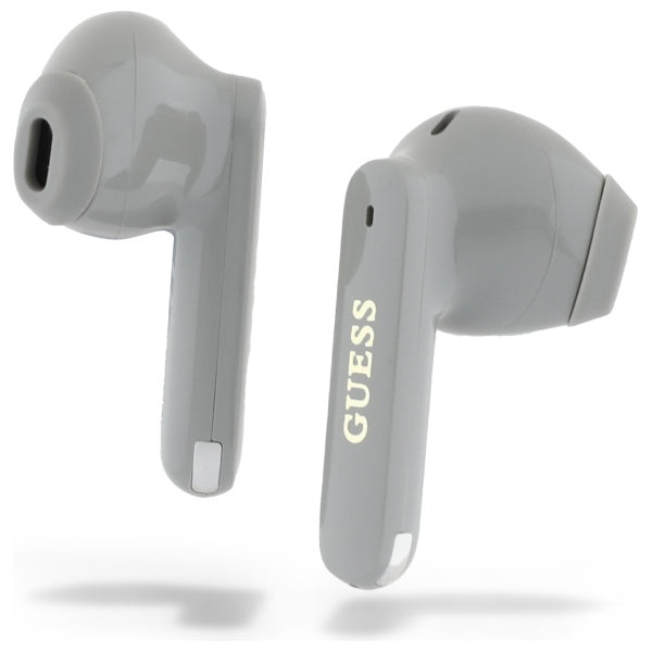 Bluetooth-Freisprecheinrichtung Guess mit verlängertem metallischem Logo-Druck, TWS, Grau