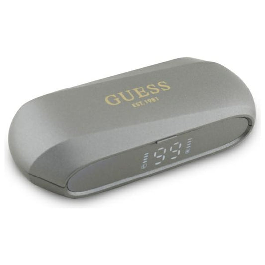 Bluetooth-Freisprecheinrichtung Guess mit verlängertem metallischem Logo-Druck, TWS, Grau
