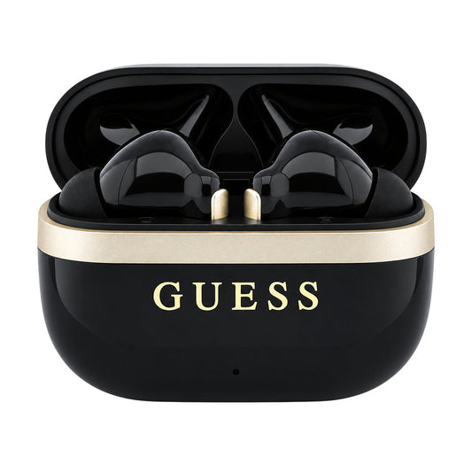Guess Glossy Gold Line Printed Classic Logo Bluetooth-Headset, TWS, Schwarz