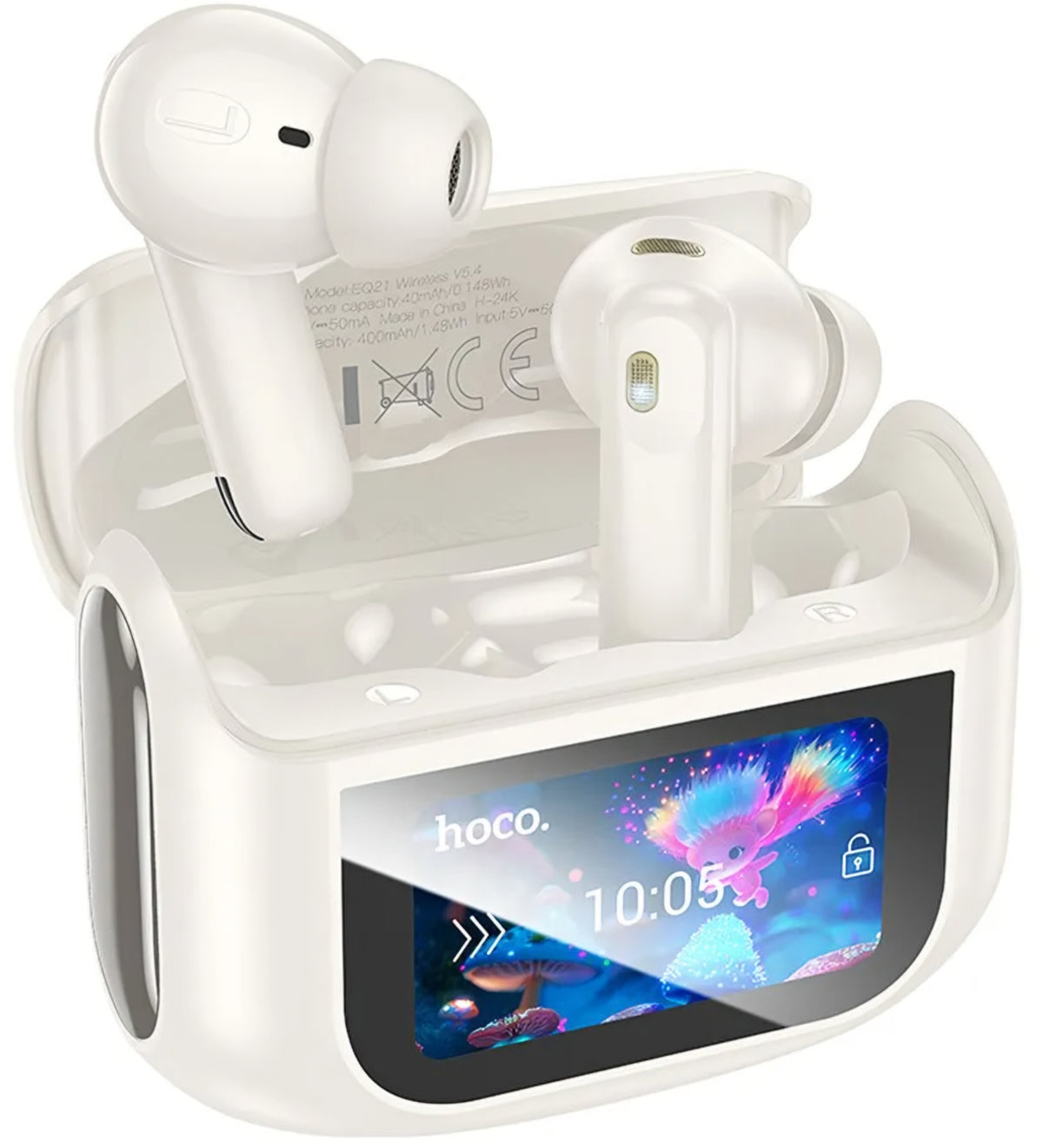 Handsfree Bluetooth HOCO EQ21, TWS, ANC, Weiß