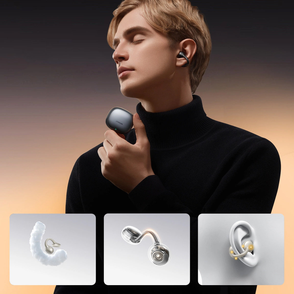 Handsfree Bluetooth Joyroom Openfree JR-OE3, TWS, Silber