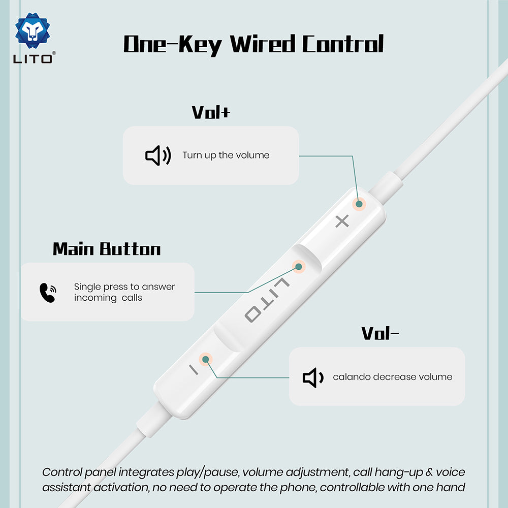 Handsfree USB-C Lito LF01T, Weiß