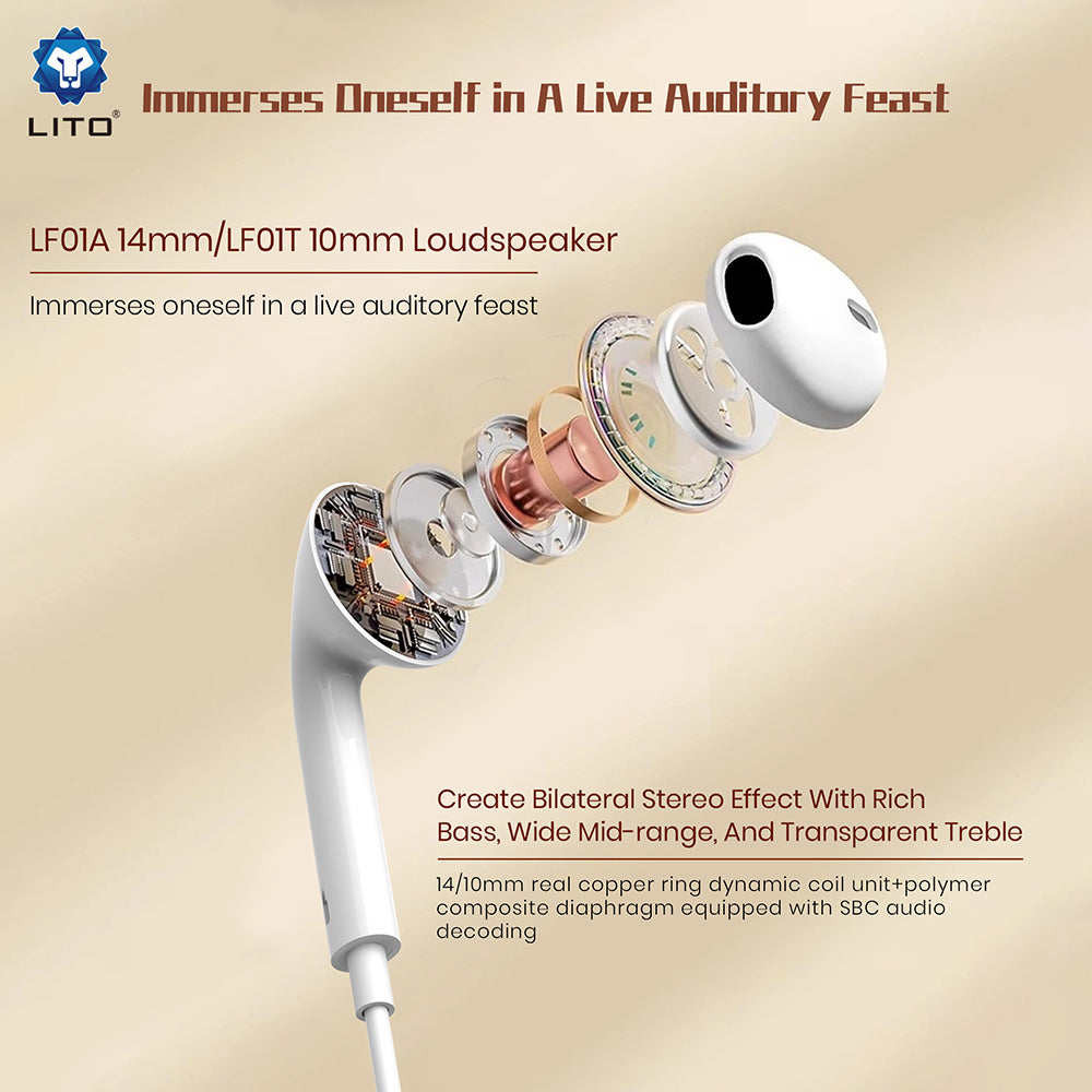 Handsfree USB-C Lito LF01T, Weiß
