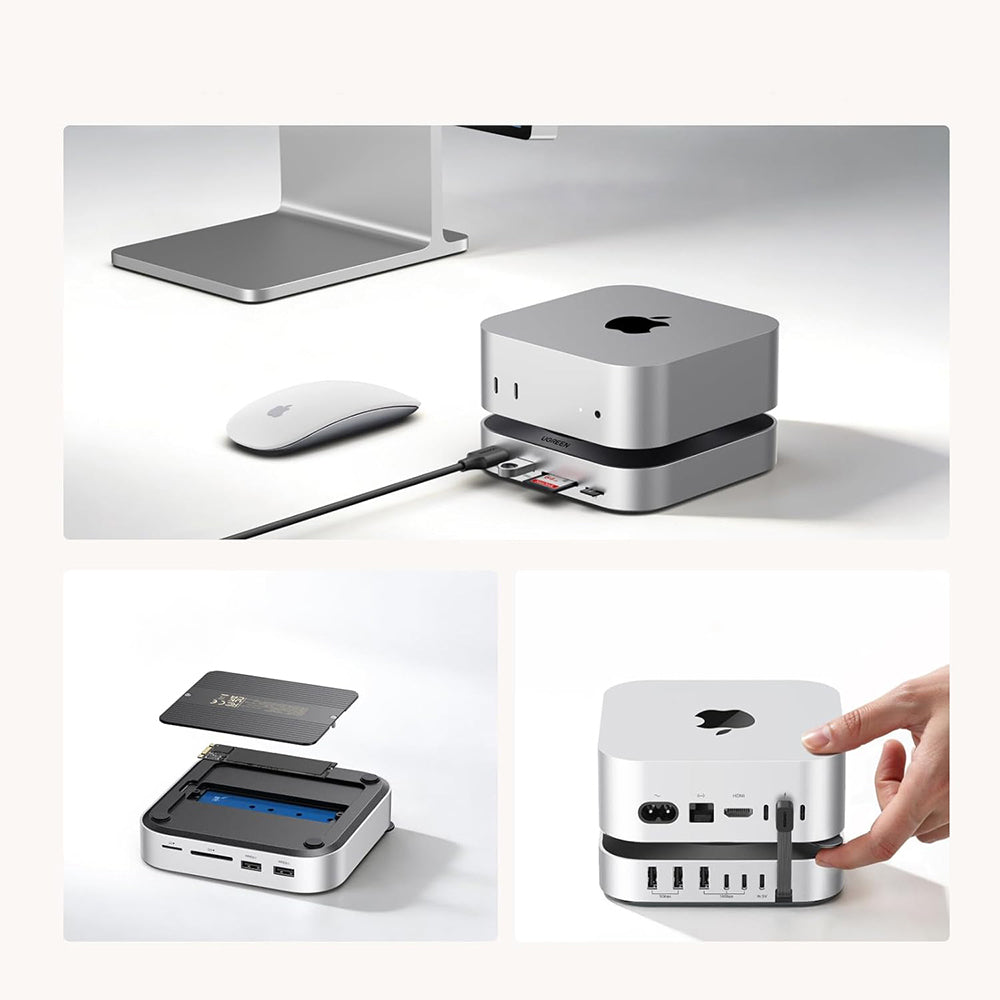 Multifunktionaler UGREEN CM841A Hub (95094) für Apple Mac Mini M4 / Mini M4 Pro, 10in1, Grau