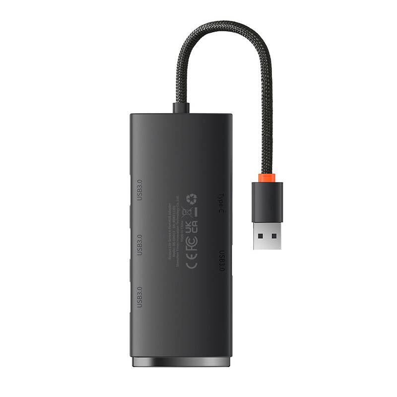 Baseus Lite USB 3.0 Hub | 4x USB-A & 1x USB-C | 0.25m | Schwarz