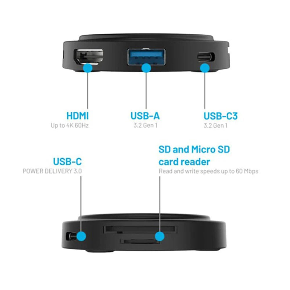 USB-C Fixed MagHub, 7in1, Schwarz