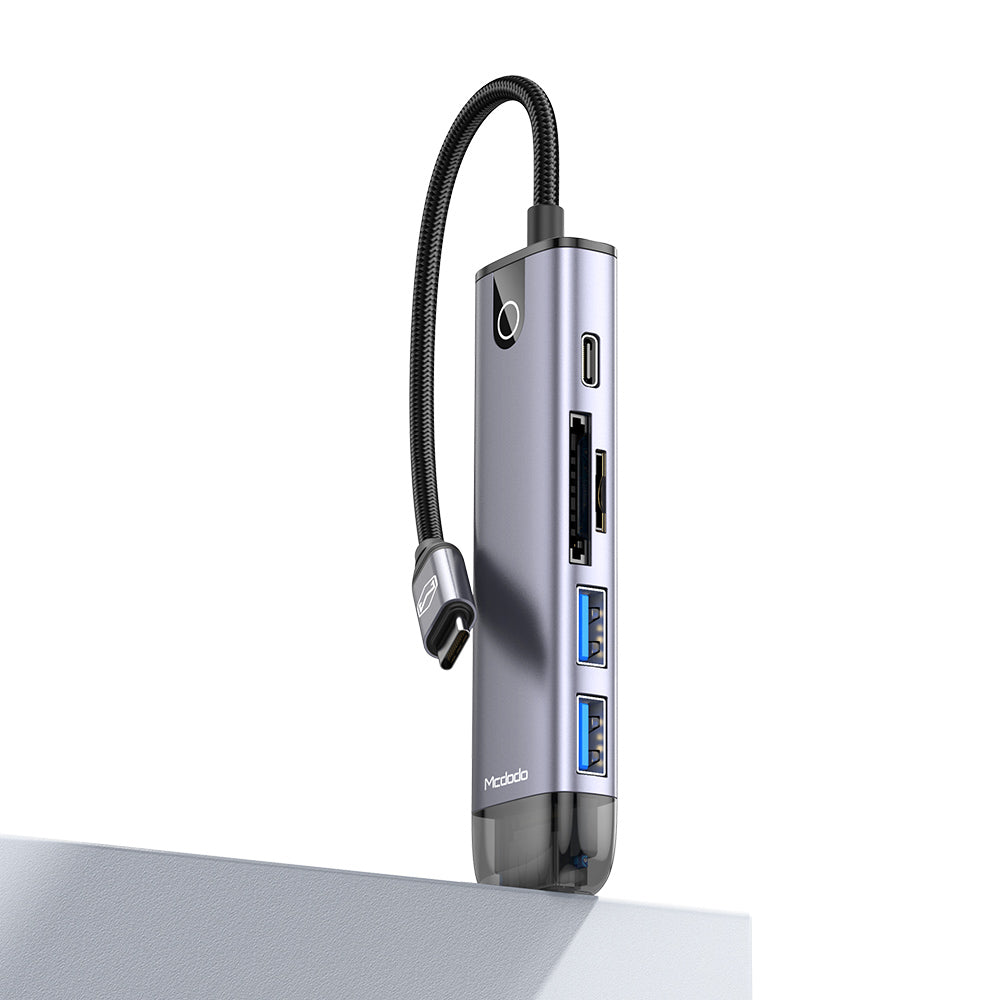 Hub USB-C McDodo HU-7740, 6in1, Grau